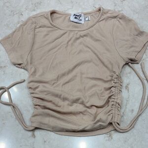 Princess Polly Light Beige Ruched Tee